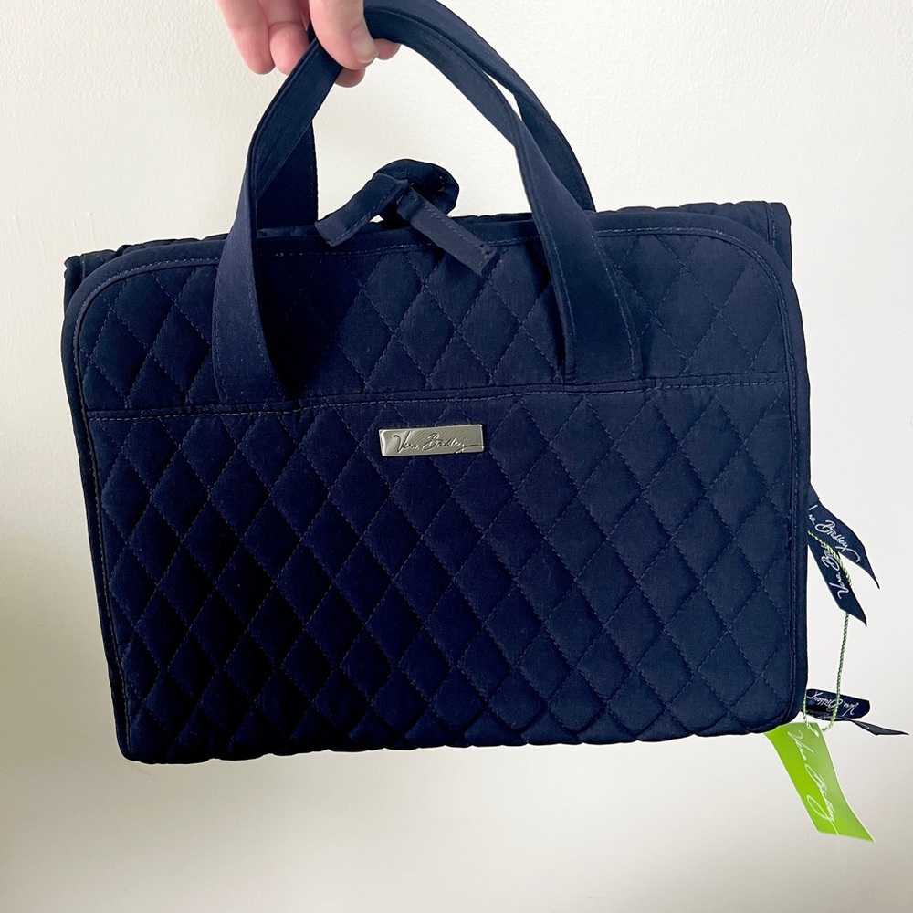 NWT Vera Bradley Quilted Navy Travel Makeup Organizer Tote